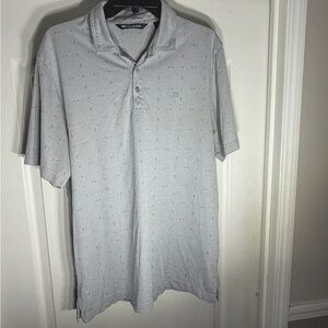 Travis Mathew Light Gray Golf Polo Shirt Size L